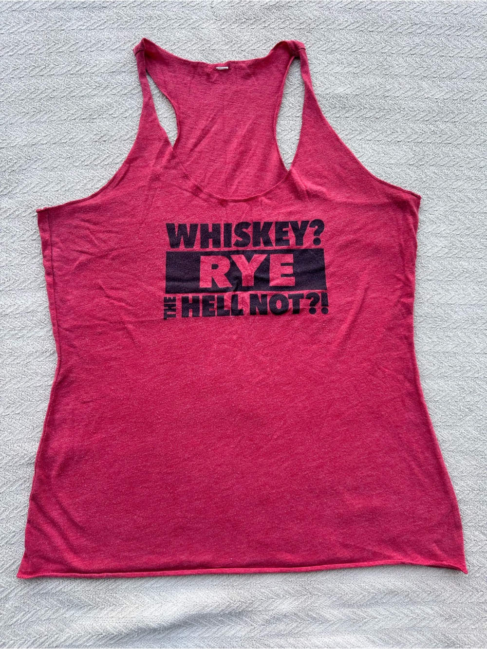 100% Cotton jersey knit heather red tank top